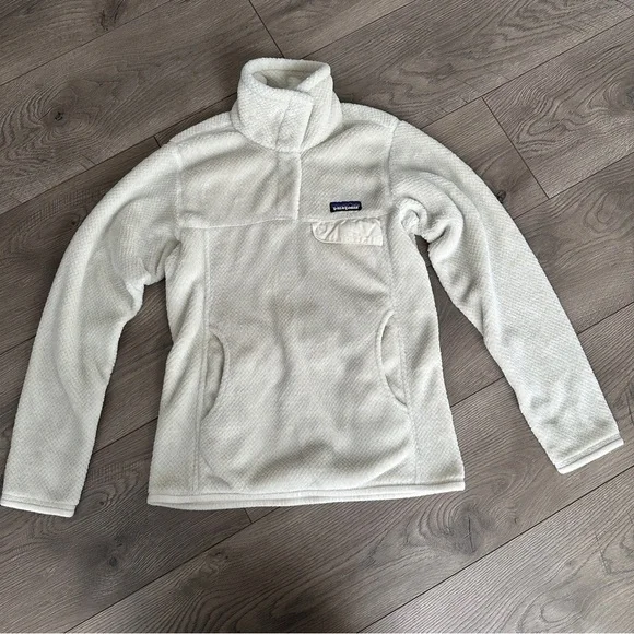 Patagonia Women’s Re-Tool Fleece Pullover Sweater Cream size XS POLARTEC THERMAL - Picture 2 of 10